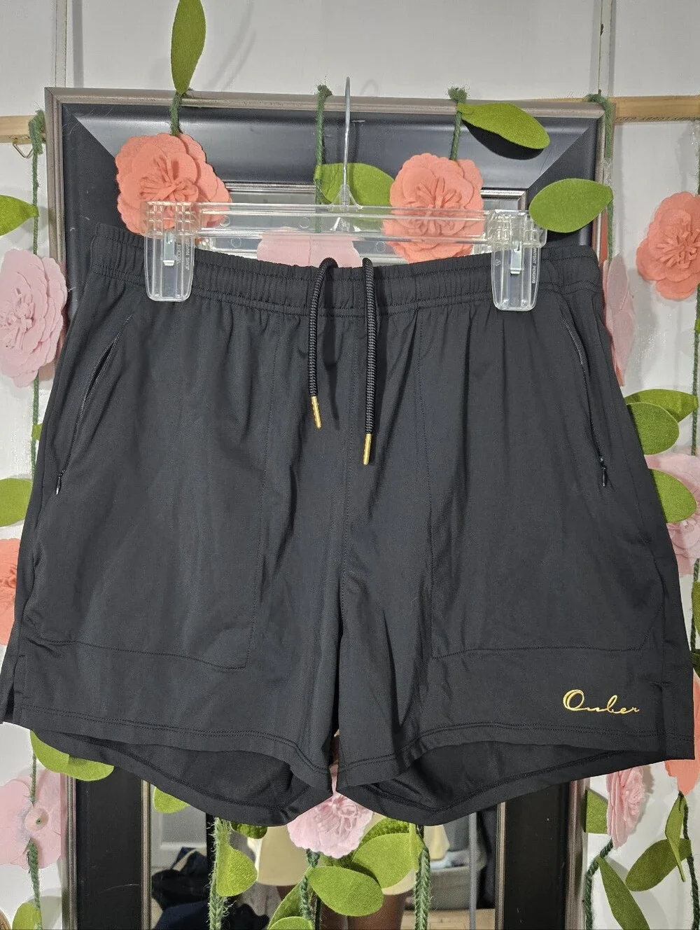 Ouber Men's Light Athletic Short Workout Quick Dry Shorts Sz Large Black